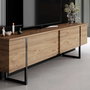 Hanah Home Soporte para TV Luxe - Pino Atlántico y Negro